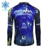 Maglia 2024 Astana Qazaqstan Manica Lunga Winter Invernale Blu